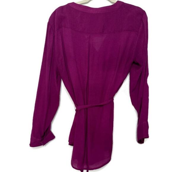Matilda Jane Womens Tunic Long Sleeve Size Large Plum Purple V-neck Tie Waist - Picture 8 of 14